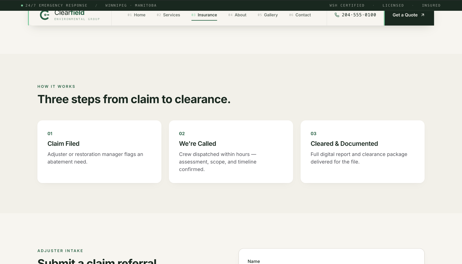 ClearField Environmental — Custom Website + Lead Capture 3