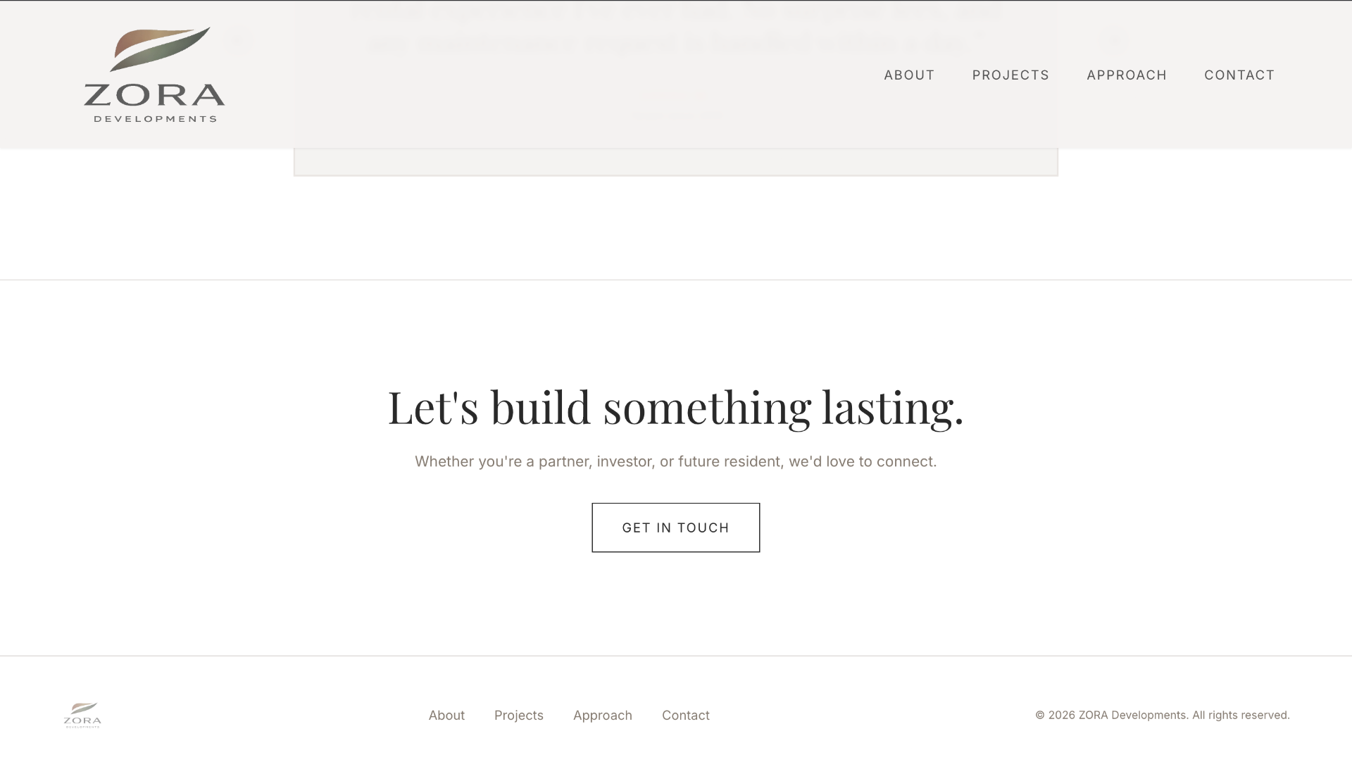 ZORA Developments — Custom Website + Lead Flow 4